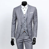 2021 New Men Suits One-Buckle Brand Suits Jacket Formal Dress Men Suit Set Men Wedding Suits Groom Tuxedos (Jacket+Pants+Vest)