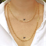 2021 Hot Fashion Paperclip Link Chain Women Necklace Stainless Steel Gold Color Chain Necklace For Women Men Jewelry Gift