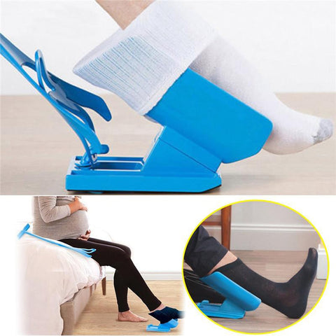 1pcs Sock Slider Aid Blue Helper Kit No Bending Shoe Horn Suitable For Socks Foot Brace Support Helps Put Socks On Off image