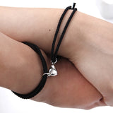 2pcs Magnetic Bracelet Stainless Steel Heart Pendant Charm Couple Bracelets for Lover Friend Men Women Braid Rope Bracelets