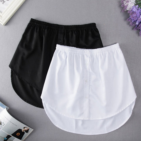 2021 New Fashion Women Fake False Shirt Tail Blouse Hem Cotton Detachable Underskirt Skirt UK Shirt Skirt image