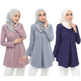 2021 Girl&#39;s Blouse Long Sleeve Casual Women Top Islamism Blouses for Muslim Women Many Colors Muslim Fashion Women