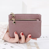 2021 New Leather Coin Purse Women Mini Change Purses Kids Coin Pocket Wallets Key Chain Holder Zipper Pouch Card Holder Wallet