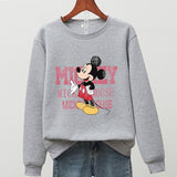 15 Colors Print Letter Mickey Mouse Sweatshirt Women 90s Aesthetic Long Sleeve Fleece Thick Warm Ladies Oversized Hoodie Disney