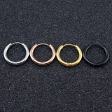 5pcs/lot Stainless Steel Circle Hoop Earrings For Women Girls Black Gold Silver Color Round Geometry Earrings Simple Jewelry