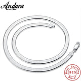 925 Silver Necklace 4MM Snake Chain Men &amp; Women Couple Sterling Silver Jewelry Blade Chain