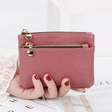 2021 New Leather Coin Purse Women Mini Change Purses Kids Coin Pocket Wallets Key Chain Holder Zipper Pouch Card Holder Wallet