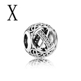 2020 new A-Z initial letter diy bead fit Original Pandora charm silver 925 Bracelet trinket jewelry for women DIY making X042