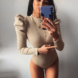 2020 Spring Winter Women Sexy Bodysuit Casual Bodycon Solid Knitted Black Bodysuits Body For Women Female