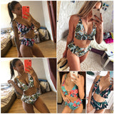 2021 Sexy Brazilian Bikinis Women Swimsuit Padded Swimwear Halter Bikini Set Push Up Beach Wear Bathing Suit Swimming Maillot