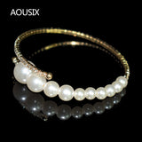 2021 Trendy Rhinestone Silver Plated  jewelry pearl bracelets pearl jewelry For Women Crystal Bangles & Bracelets gifts