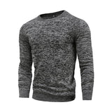 2021 New Cotton Pullover O-neck Men's Sweater Fashion Solid Color High Quality Winter Slim Sweaters Men Navy Knitwear