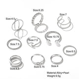 17KM Punk Cool Hiphop Chain Rings Multi-layer Adjustable Open Finger Rings Set Alloy Man Rings for Women Party Gift Jewelry