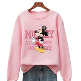 15 Colors Print Letter Mickey Mouse Sweatshirt Women 90s Aesthetic Long Sleeve Fleece Thick Warm Ladies Oversized Hoodie Disney