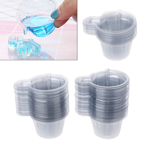 20-100Pcs 40ML Plastic Disposable Cups Dispenser Silicone Resin Mold Kit For DIY Epoxy Resin Jewelry Making Tools Accessories image