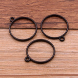 10Pcs 28*32mm 7 Color Alloy Jewelry Accessories Circular Round Charm Hollow Glue Blank Pendant Tray Bezel