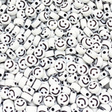 100pcs/Lot 7mm Oval Shape Acrylic Spaced Beads Smile Face Beads For Jewelry Making DIY Charms Bracelet Necklac