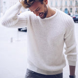 2020 Autumn and winter new men&#39;s pullover Casual Jumper solid color knitted top