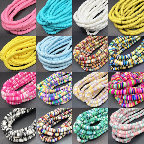 350pcs/Strip 4mm Clay Beads Slice Clay Spacer Beads Polymer Clay Beads For Jewelry Making DIY Handmade Accessories image