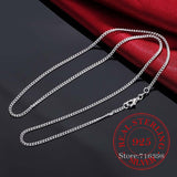 16-30inch Thin Real 925 Sterling Silver 2mm side chain Necklace Women Girls Kids Children 40-75cm Jewelry kolye collares collier