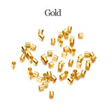 150-500pcs 1.5 2.0 2.5mm Gold Copper Tube Crimp End Beads Stopper Spacer Beads For Jewelry Making Findings Supplies Necklace