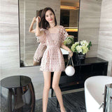 2019 Japanese style hook flower hollow lace summer high waist wide leg small tall high thin skinny pants women