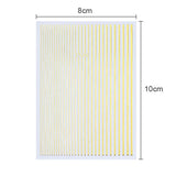 1PC Silver Gold Lines Stripe 3D Nail Sticker Geometric Waved Star Heart Self Adhesive Slider Papers Nail Art Transfer Stickers