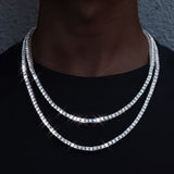 2021 Fashion 1 Row Rhinestone Men&#39;s Hip Hop Necklace Rap Singer Necklace Ice Tennis Chain Necklace Shiny Women&#39;s Necklace