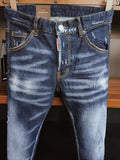 2021 Fashion Trend Dsquared2 Washed, Worn, Holes, Paint Spots Men&#39;s Jeans *9811