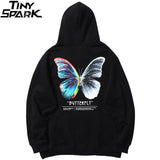 2021 Men Hip Hop Sweatshirt Hoodie Color Butterfly Streetwear Harajuku Pullover Hoodie Cotton Fleece Winter Autumn Black Hoodie