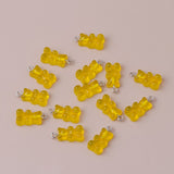 10pcs 22X11mm Candy Color Gummy Mini Bear Charms for Making Cute Earrings Pendants Necklaces DIY Creative Jewelry Finding