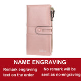 2022 Name Engrave Women Wallets Fashion Long Leather Top Quality Card Holder Classic Female Purse  Zipper Brand Wallet For Women