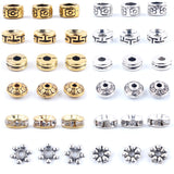 50pcs Gold Rhinestone Rondelles Loose Spacer Beads Metal Crystal Beads for Jewelry Making DIY Charm Racelet Accessories