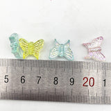 30pcs 15mm Colour AB Charms Butterfly Shape Acrylic Beads Loose Spacer Beads for Jewelry Makeing DIY Handmade Bracelet