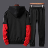 2021 New Tracksuit Men Casual Long Sleeve Hooded Mens Two Piece Hoodie+Pants Set Hip Hop Fashion Streetwear Autumn Men Set 4XL