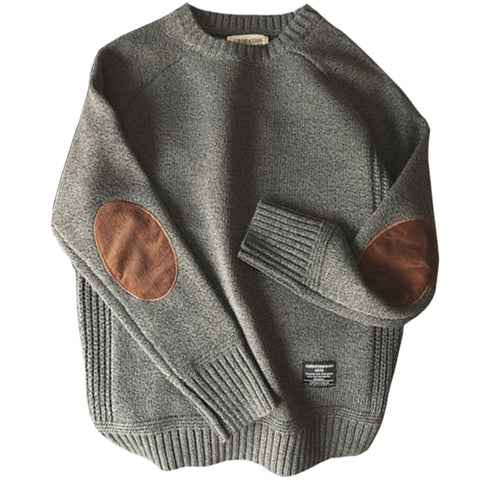 2021 Men Pullover Sweater Autumn New Fashion Casual Loose Thick O-Neck Wool Knitted Oversize Harajuku Streetwear Knitwear M-5XL image