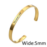 1PC Personalized Engraved Custom Name Stainless Steel Bracelet Jewelry Name Words Letters Custom Bracelet &amp; Bangle For Women men