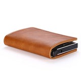 2021 Credit Card Holder Wallet Men Women RFID  Aluminium Bank Cardholder Case Vintage Leather Wallet with Money Clips