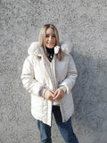 2022 Cotton Padded Fur Parka New Big Fur Collar Down Winter Jacket Women Thick Warm Parkas Female Outerwear