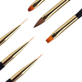 3Pcs Acrylic French Stripe Nail Art Liner Brush Set 3D Tips Manicuring Ultra-thin Line Drawing Pen UV Gel Brushes Painting Tools