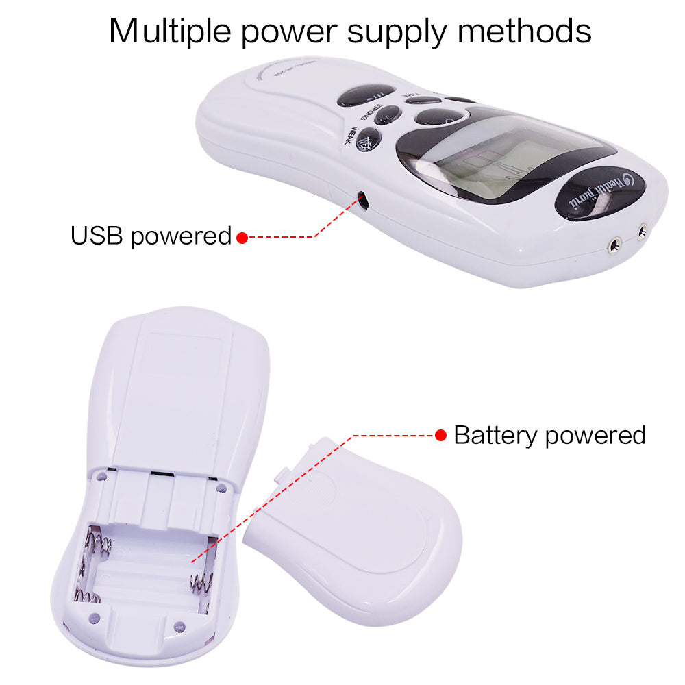 8-Mode Electric Tens Muscle Stimulator Ems Acupuncture Face Body Massager Digital Therapy Herald Massage Tool Electrostimulator