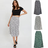 2021 Sexy Leopard Wrap Skirt Print Chiffon Split Skirt Casual Fashion Long Skirts for Women Spring Summer Clothes Zipper Elegant