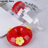 1pcs Plastics Bird Water Feeder Bottle Hanging Hummingbird Feeder Garden Outdoor Plastic Flower Iron Hook