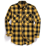 2021 New Men Casual Plaid Flannel Shirt Long-Sleeved Chest Two Pocket Design Fashion Printed-Button (USA SIZE S M L XL 2XL)