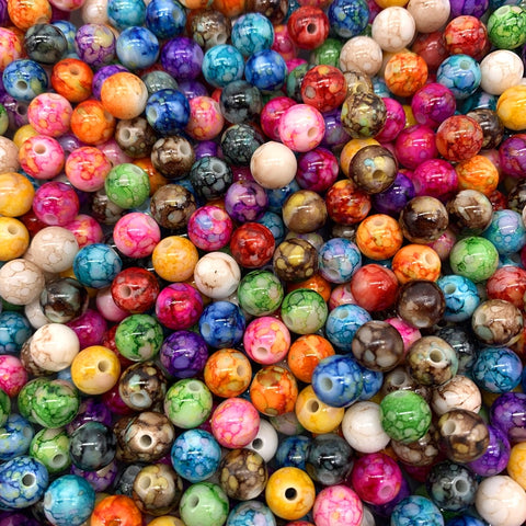 8mm-10mm Round Shape Beads Jewelry Making Acrylic Beads Multicolor Loose Bead Jewelry DIY  Accessory image