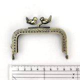 1PCS 8.5 12.5cm Bird Head Embossed Antique Bronze Metal Purse Frame Bag kiss clasp Handle DIY Accessories