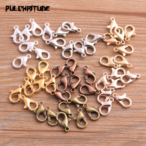 50pcs 8*12mm 7 Color Lobster Clasp Hooks For DIY Necklace Bracelet Chain Fashion Jewelry Making Findings image