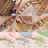 17KM Hiphop Gold Chain Rings Set For Women Girls Punk Geometric Simple Finger Rings 2021 Trend Jewelry Party