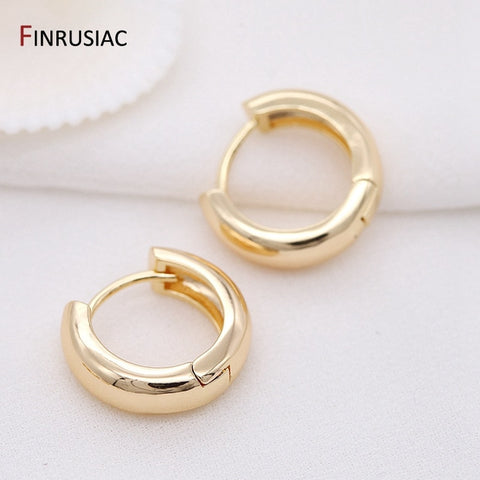 2021 New Simple Round Circle Hoop Earrings Plated Gold Korean Earring Jewelry Accessories For Women image