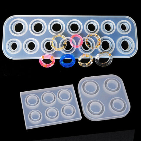 6/14 Hole Rings Mold Handmade DIY Making Ring Jewelry Silicone Mold Crystal Epoxy Mould Epoxy Resin For Jewelry Making image